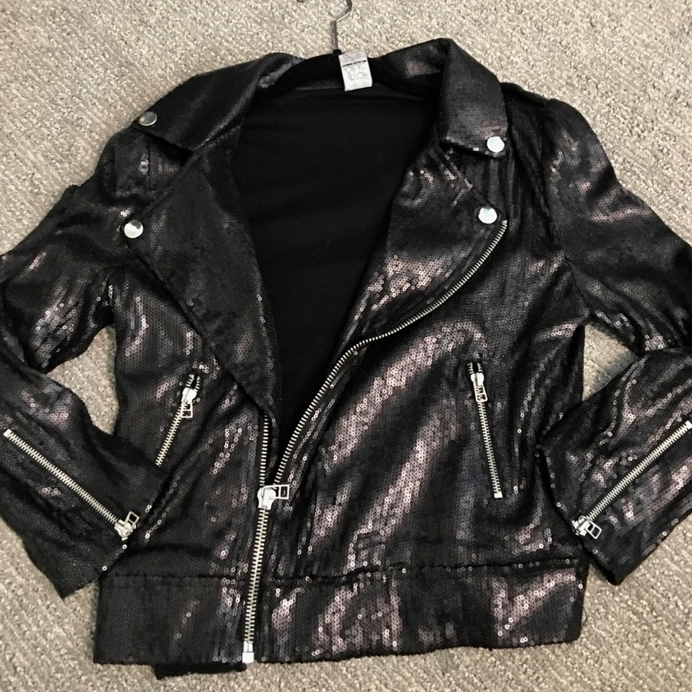Matte Black Sequins Motto Jacket - image 4